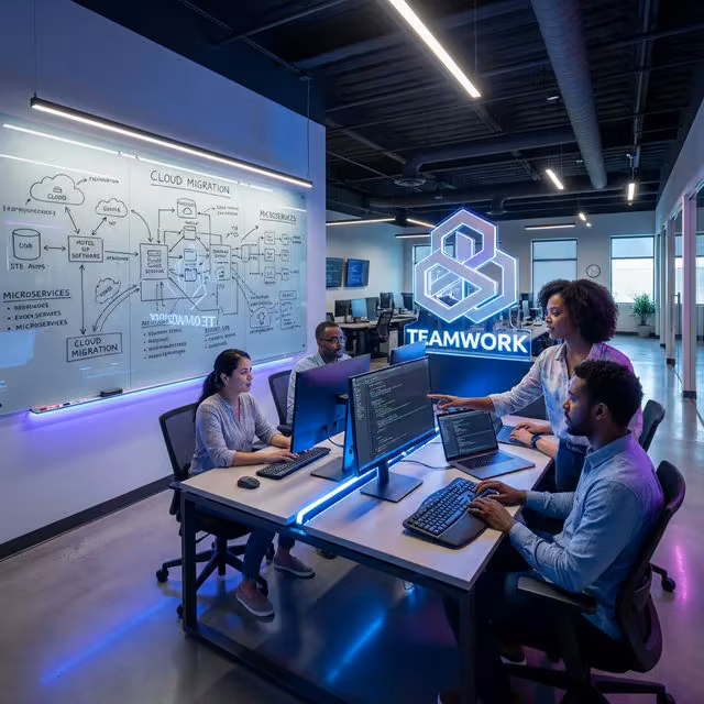 Team members collaborating