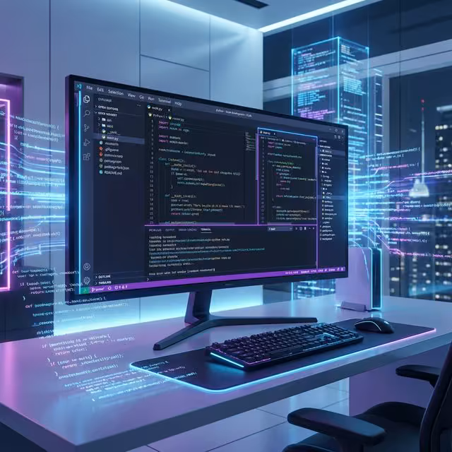 Developer working on code