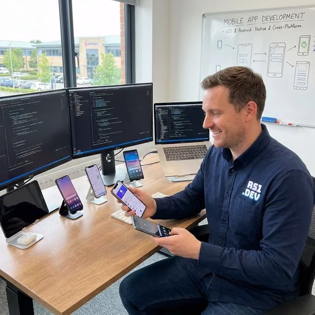 Developer working on code