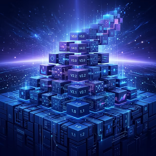 API design whiteboard with versioning strategy and migration flow