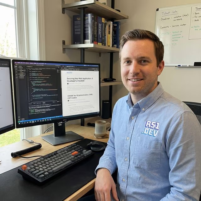 Software development workspace with code editor and modern tools